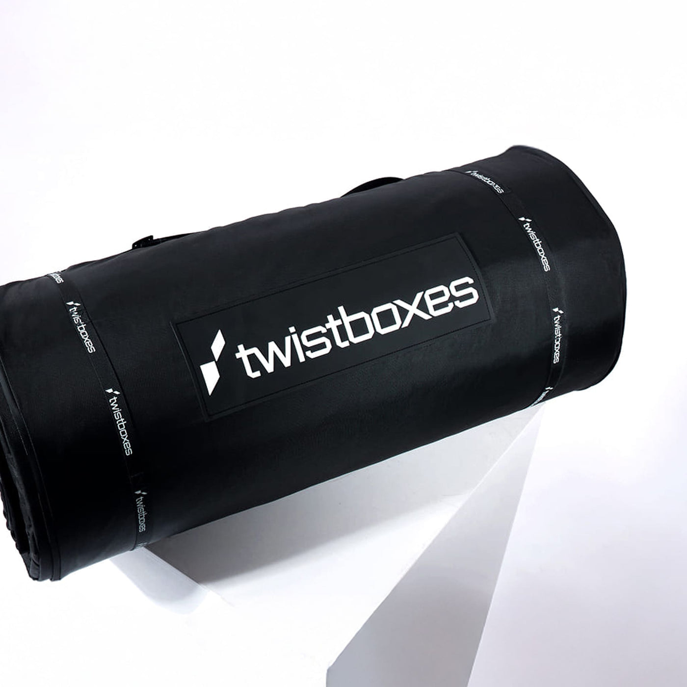 Twistboxes roof box rolled up in compact storage form